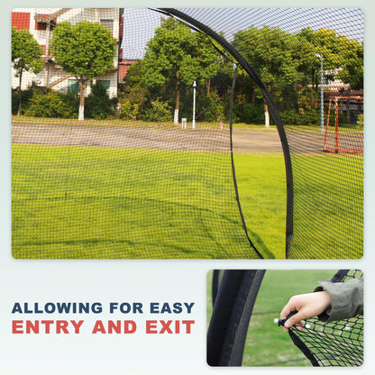 SHANTRA Batting Cage with Frame and Net, 13ft & 22ft Baseball Batting Cage for Backyard, Baseball & Softball Hitting Cage Netting for Outdoor Hitting & Pitching Practice,22×13×9ft