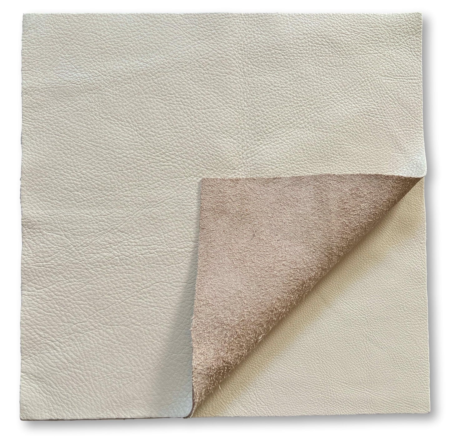 Natural Grain Cow Leathers: 12'' x 12'' Pre-Cut Leather Pieces (Off White, 1 Piece)