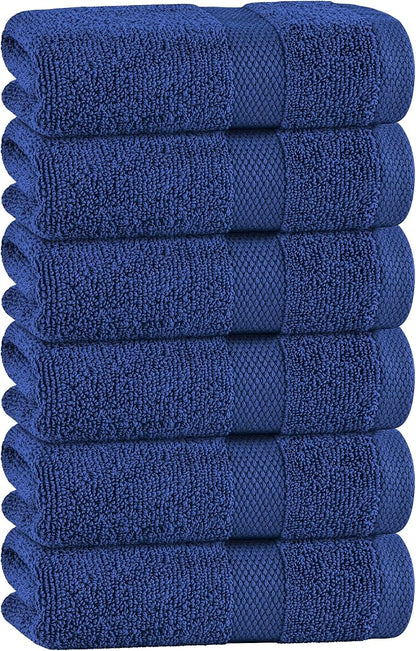 White Classic Navy Hand Towels for Bathroom Cotton Hand Towel Bulk for Gym