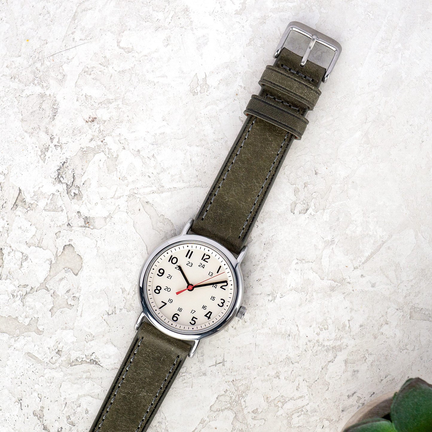Benchmark Basics Quick Release Leather Watch Band - Premium Italian Full Grain Leather Watch Straps for Men and Women (20mm, Grey)
