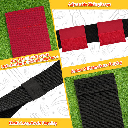 MIUONO Flag Football Belts, Flags for Flag Football Set 14 Player, Flag Football for Kids Adults and Youth Training Equipment (Red and Blue)
