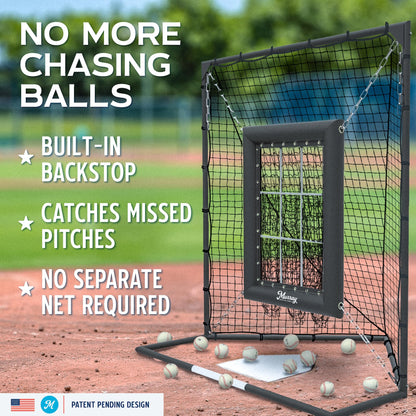 Murray Sporting Goods 9 Hole Pitching Net for Baseball & Softball, Built-in Backstop, Suspended Strike Zone Target, Heavy Duty Steel Frame
