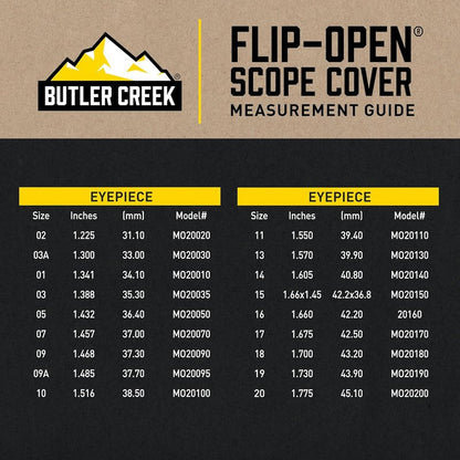 Butler Creek Eyepiece Flip-Open Scope Cover - Durable Protection for Your Optics