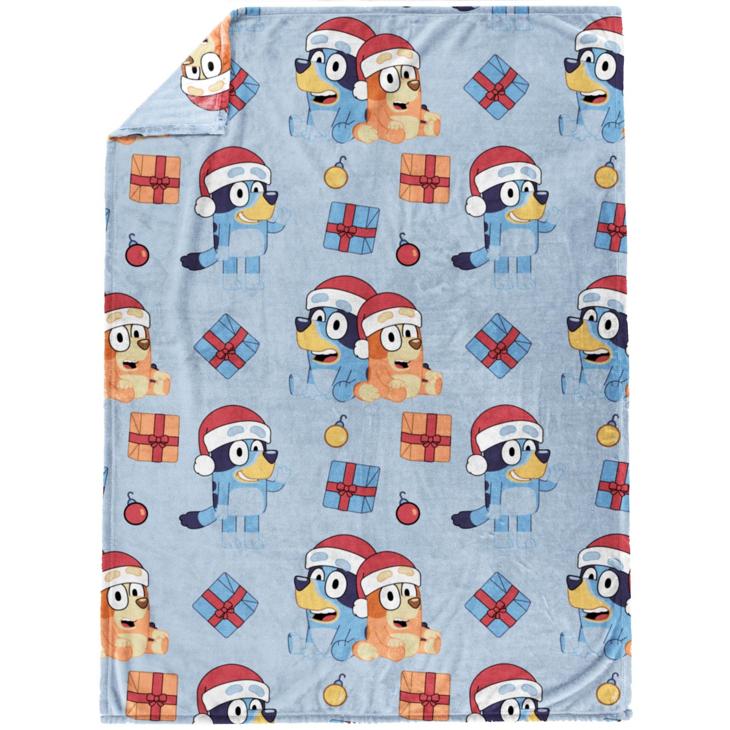 Jay Franco Kids Christmas Plush Throw Blanket – 50x70 Inches Soft & Cozy Fleece Throw for Holiday Bedroom & Couch Décor, Official Licensed Product, Blue - Bluey