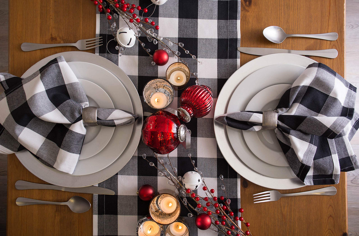 DII Decorative Assorted Silver Napkin Ring Set, One Size, Silver Textured Square, 6 Count