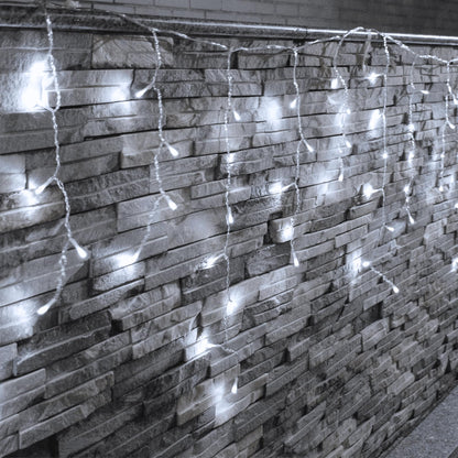 YOLIGHT 33ft 384 LED Icicle Christmas Lights with 72 Drops, Outdoor Icicle Light with Remote, 8 Modes Twinkle Window Curtain Lights for Wedding Party Home Garden Room Roof Decoration (White)