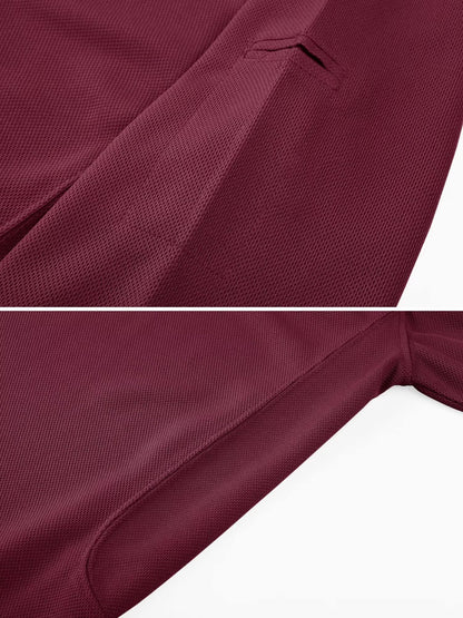 MAGCOMSEN Polo Shirts for Men Golf Shirts Quick Dry Collared Short-Sleeve Work Polo Performance Shirt Wine Red XXL