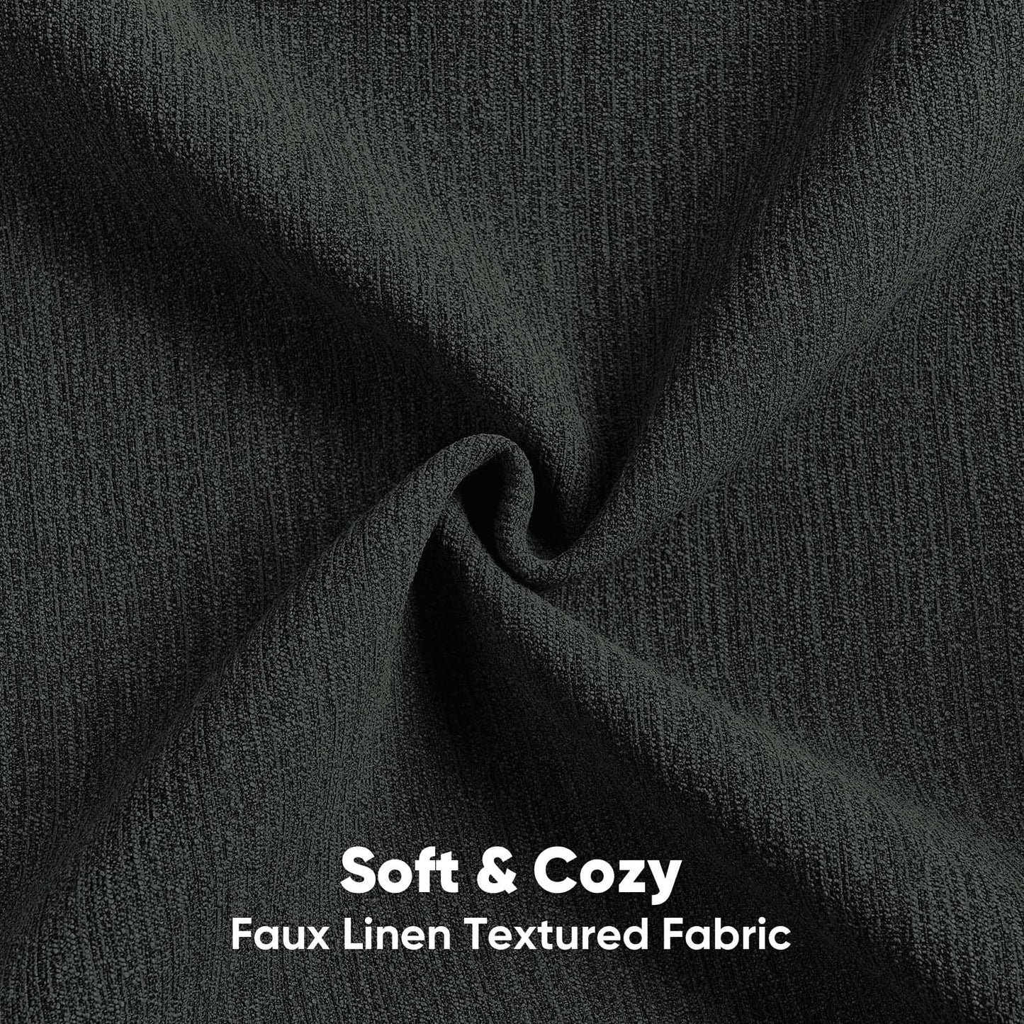FUTEI Pack of 2 Chenille Decorative Throw Pillow Covers 18x18 Inch,Soft Cozy Faux Linen Textured Cushion Case,Farmhouse Home Decor for Couch Living Room,Black