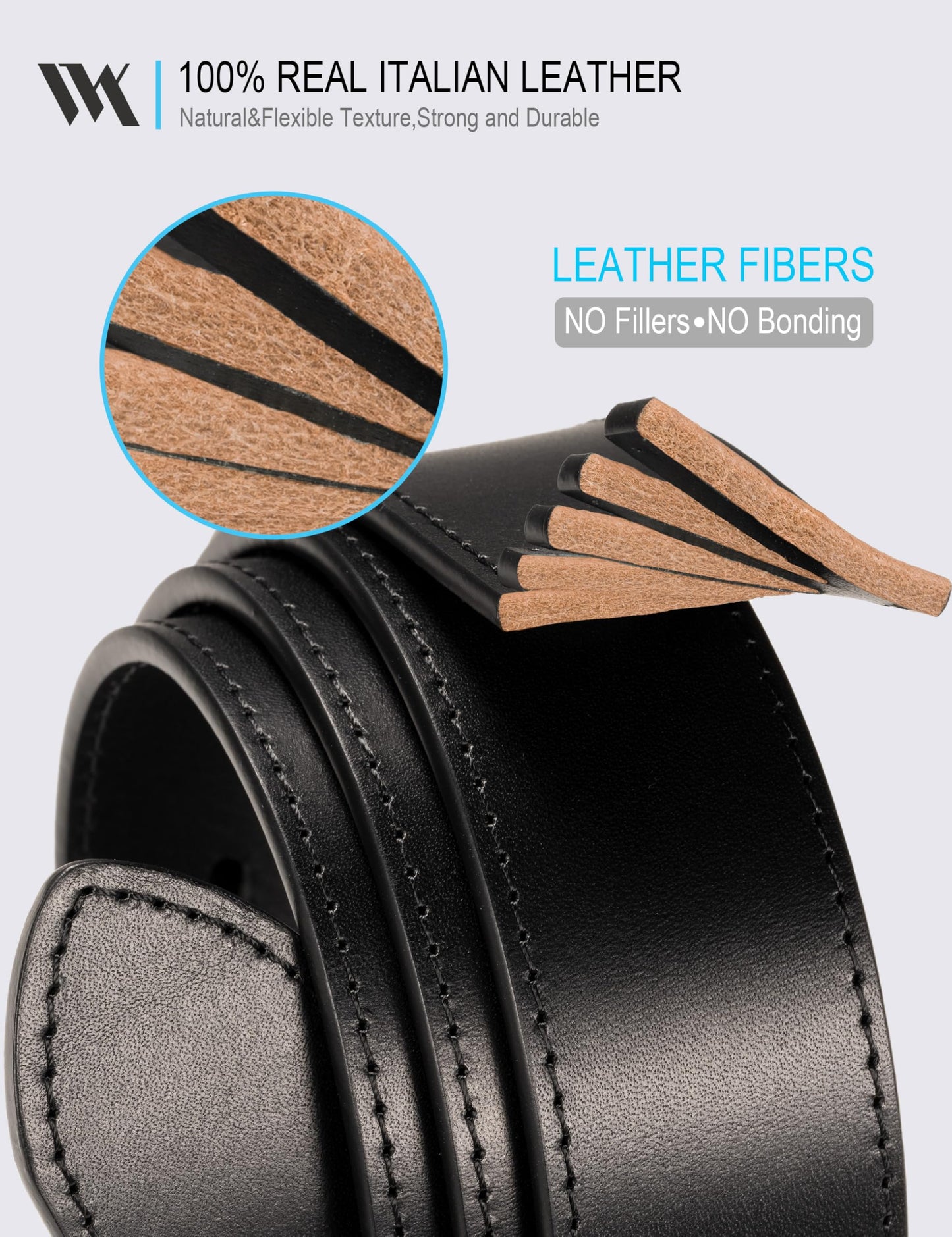 WOLFANT Men's 35mm Dress Casual Belt in Gift Box,100% Italian Full Grain Real Solid Leather