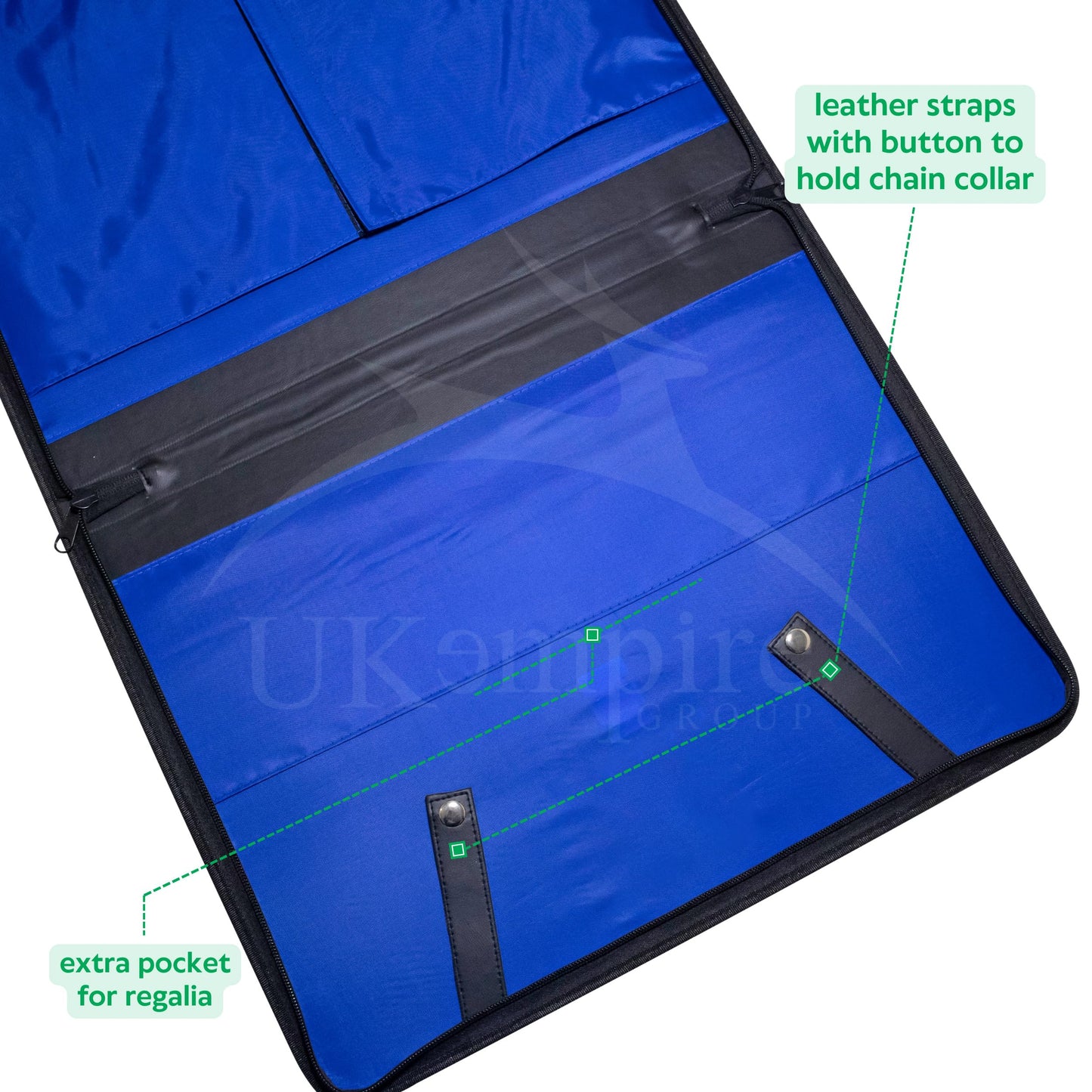 UK EMPIRE GROUP Masonic Apron and Chain Collar Case Black with Handle, Imitation Leather | Art Portfolio Carrying Bag