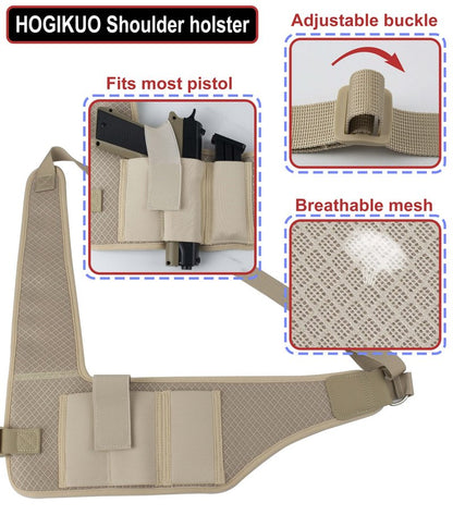 Universal Shoulder Holster for Men,Chest Holster for Pistols Fit 1911, Glock 17/19/23 and Most Kinds of Pistols- for Right Hand use