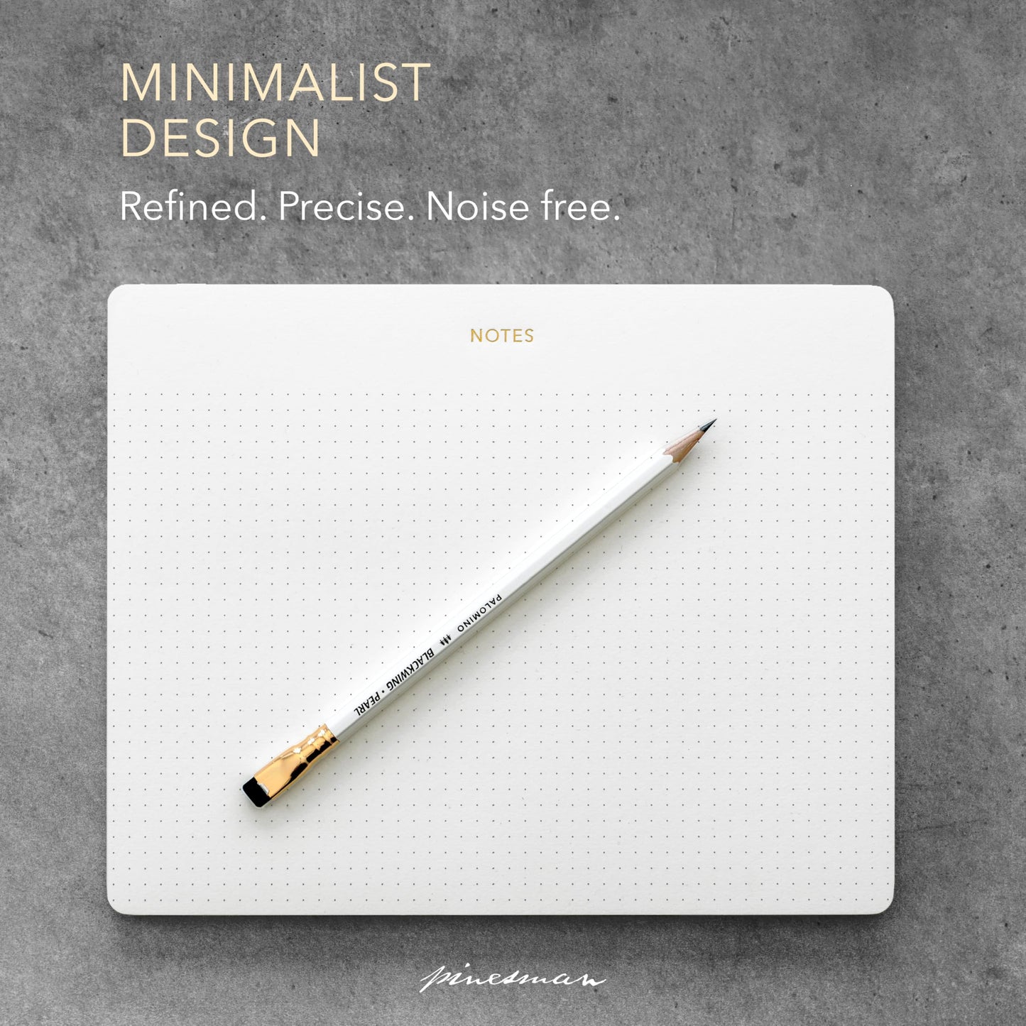 Pinesman - Mouse Pad Notepad for Professionals, 3 Pack, 9.8" x 7.9", 150 Sheets (50 Each), Minimalist, Gold Foiled, Dotted Layout, Executive's Desk Note Pad, To Do List Notepad, Eco-friendly, FSC™ Certified Planner Pad