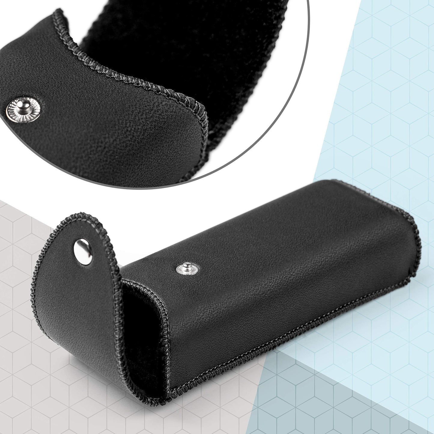 PU Leather Eyeglasses Case on Belt, Hard Eyeglass Case, Glasses Holder Belt Loop, Small Case For Eyeglass, Glasses Cases, Small Sunglasses Case, Reading Glasses Case Classy Style Black