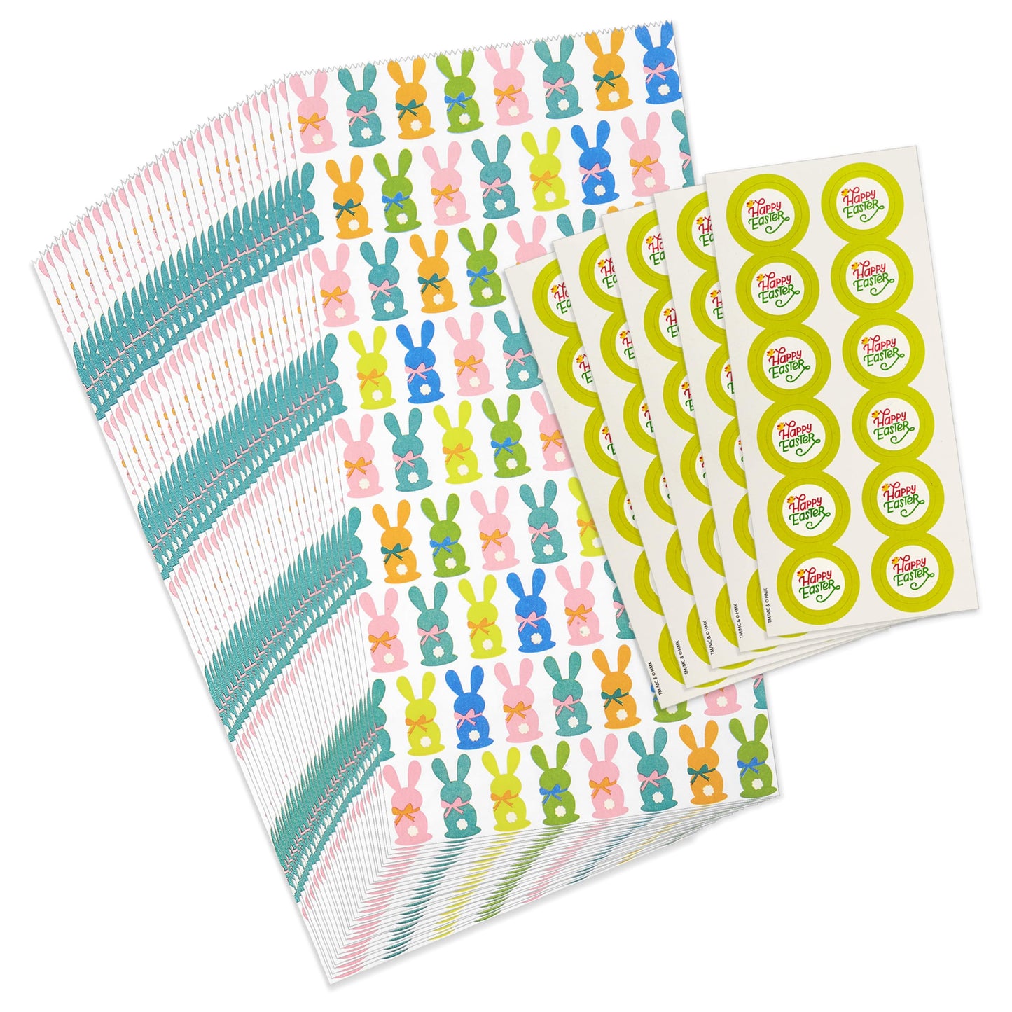 Hallmark Easter Bunny Party Favor and Wrapped Treat Bags (30 Ct. with 60 Stickers) for Easter Baskets, Kids, Sunday School