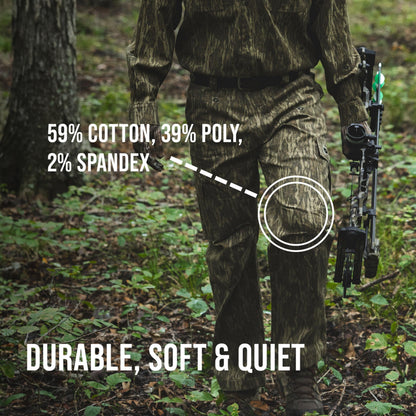 Mossy Oak Cotton Mill 2.0 Camo Hunting Pants for Men Camouflage Clothes, 3X-Large, Greenleaf