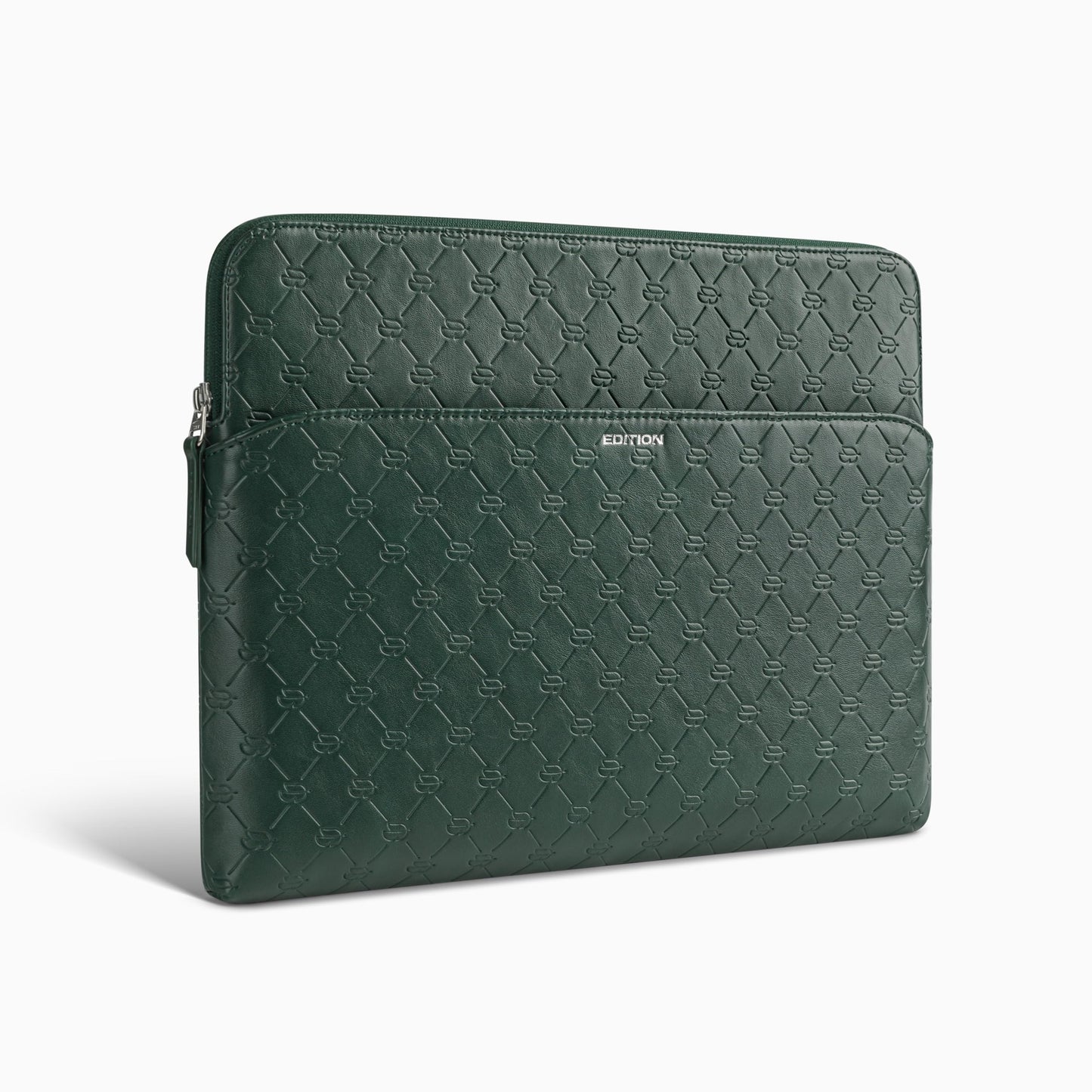 Comfyable x Edition Faux Leather Laptop Sleeve 13 14 Inch, Compatible with 13" MacBook Air M5 & 14" MacBook Pro M5 Pro/Max 2026, Mac Travel Case with a Front Zip Pocket for Men Women, Midnight Green