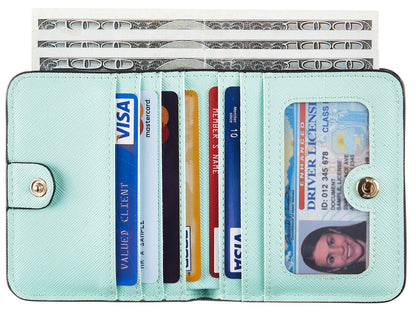 Toughergun Wallet Women Rfid Blocking Small Compact Bifold Luxury Leather Pocket Wallet Ladies Mini Purse with ID Window