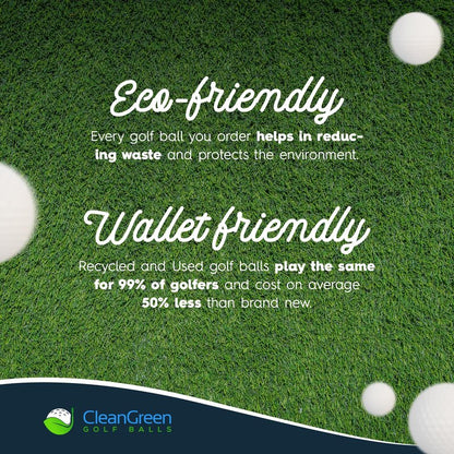 Clean Green Golf Balls | 48 Recycled Golf Balls | Titleist, Callaway, Taylormade | Pinnacle, Top-Flite, Kirkland | Washed & Graded | Good Condition As Seen on Shark Tank