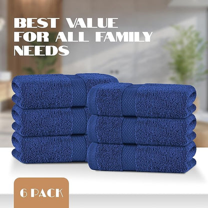 White Classic Navy Hand Towels for Bathroom Cotton Hand Towel Bulk for Gym