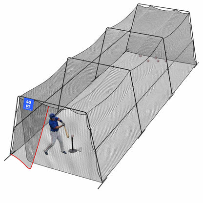 Baseball Batting Cages for Backyard with Net and Frame, 30FT/40FT Batting Cage for Baseball and Softball, Integrated Gate Net Design