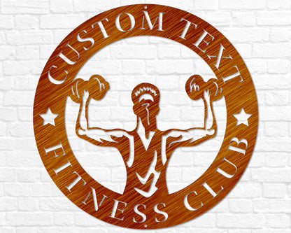 Personalized Ladies Fitness Home Gym Sign | Metal Work Out Decor | Custom Gym Name Sign | Workout Wall Art, Personalized Gifts, Gym Wall Art