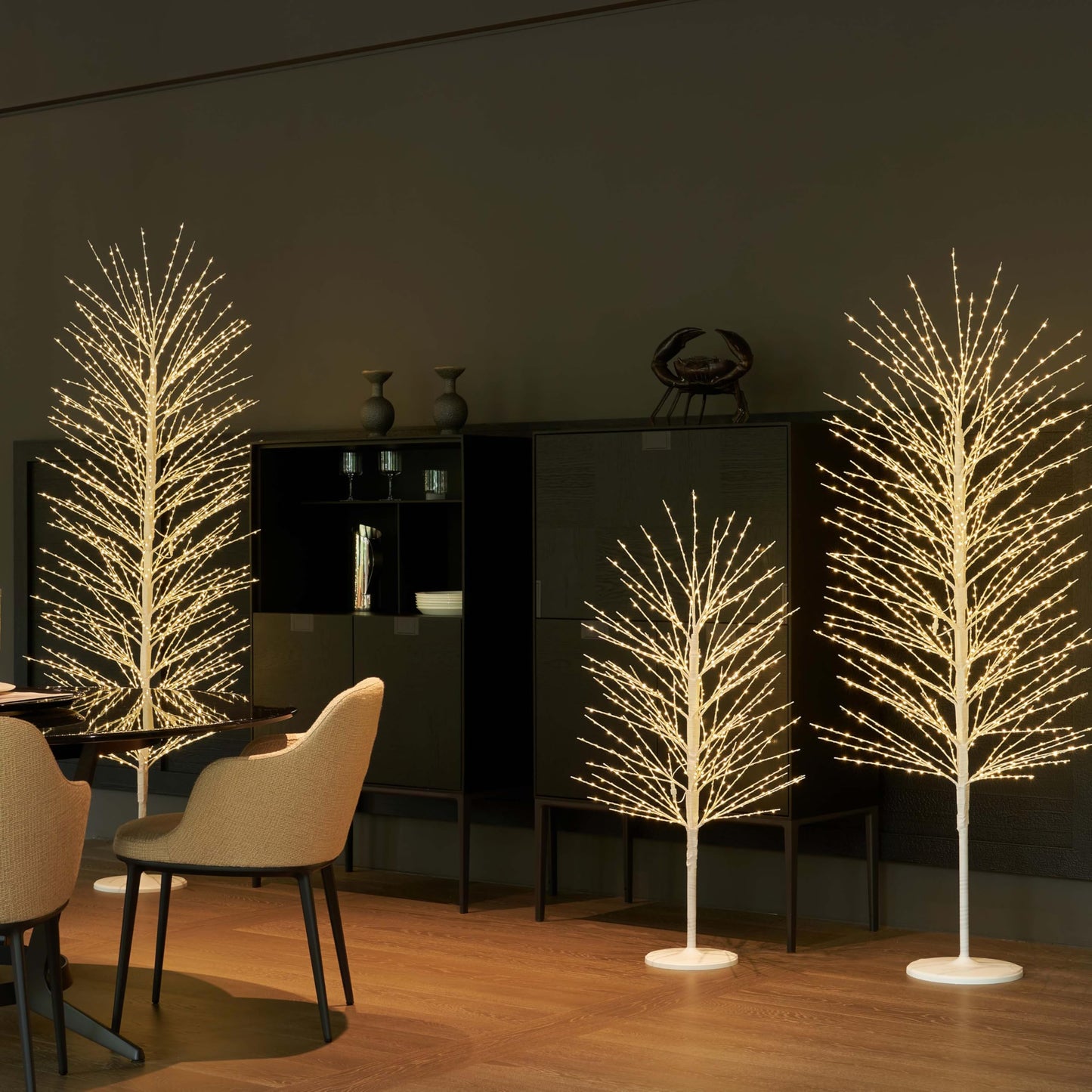 Hairui Lighted White Tree with 576L Warm White Fairy Lights 4FT, Twig Tree with Lights for Indoor Outdoor Home Thanksgiving Christmas Winter Holidays Party Decoration