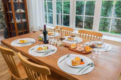 Zupro Round Placemats Set of 6,Braided 15 inch Table Mats Heat Resistant Non-Slip Washable,for Kitchen Dining Tables Four Seasons Dinner Parties Thanksgiving Christmas and Everyday Use.White