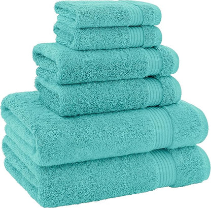 American Veteran Towel 100% Cotton Turkish 6 Piece Towel Set, Luxury Bath