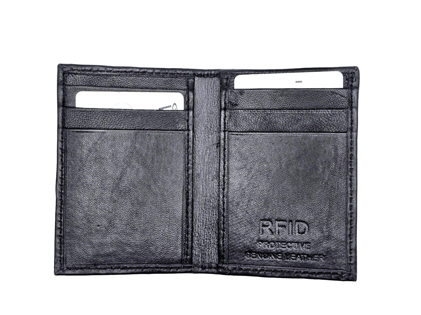 BLB Technologies LLC Slim Front Pocket Wallet for Men – Genuine Leather Minimalist Wallet, RFID Blocking, Holds Cards & Cash, Compact Everyday Carry