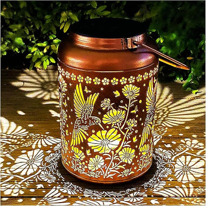 Solar Lights Outdoor Waterproof,Hummingbird Hanging Lantern,Metal Garden Lights,Patio Yard Decor,Housewarming,Decorative Birthday Gifts for Women,Mom,Grandma,1PC