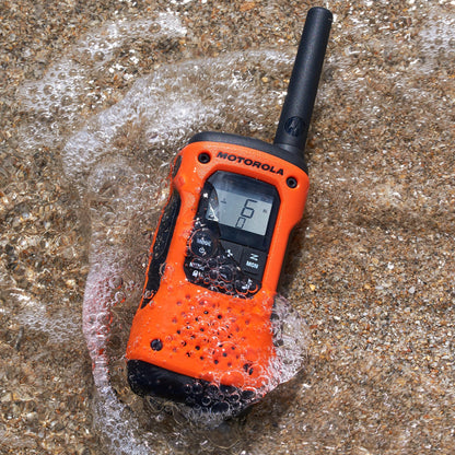 Motorola Solutions, Portable FRS, T210, Talkabout, Two-Way Radios, Rechargeable, 22 Channel, 20 Mile, Black W/Red, 2 Pack