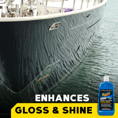 Meguiar's Marine/RV M4516 High Gloss Polish - Professional Grade Boat and RV Polish for a Sleek, High-Shine Finish for Fiberglass & Gel Coat - 16 Oz