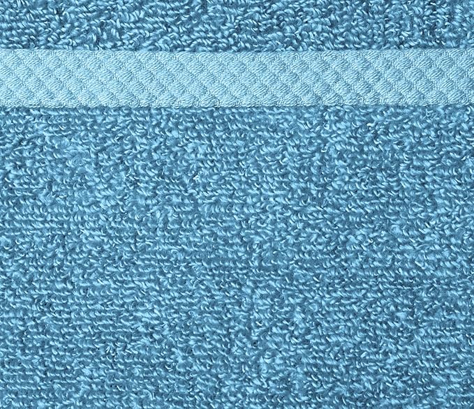 Amazon Basics Soft Cotton Washcloths, Lake Blue
