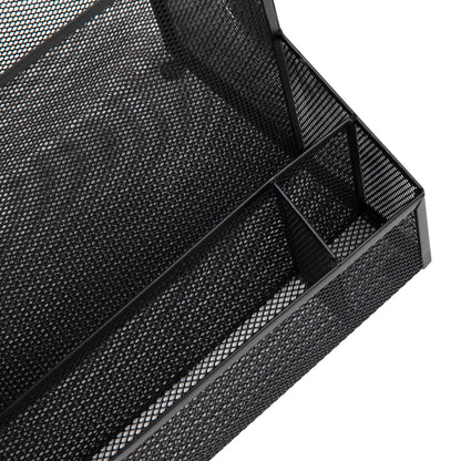 Mind Reader Desktop Organizer, Vertical File Storage, Letter Size, Office, Metal Mesh, 12.15" L x 9.5" W x 9.5" H, Black