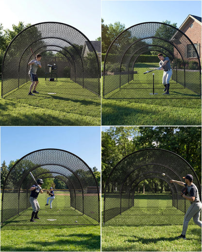 Garvee 33Ft Baseball Batting Cage, Baseball Training Equipment Netting Cages, with Frame & Net – Practice Hitting, Pitching & Golf in Backyard or Field