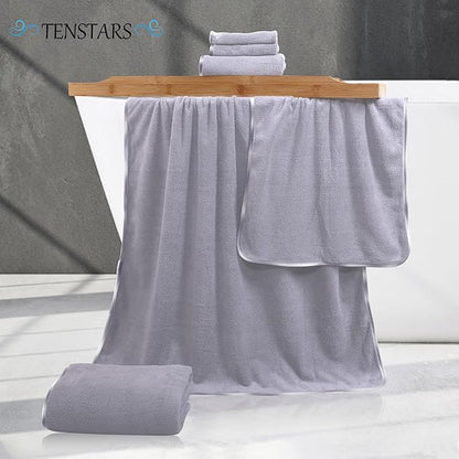 TENSTARS Luxury Silk Hemming Towel Set