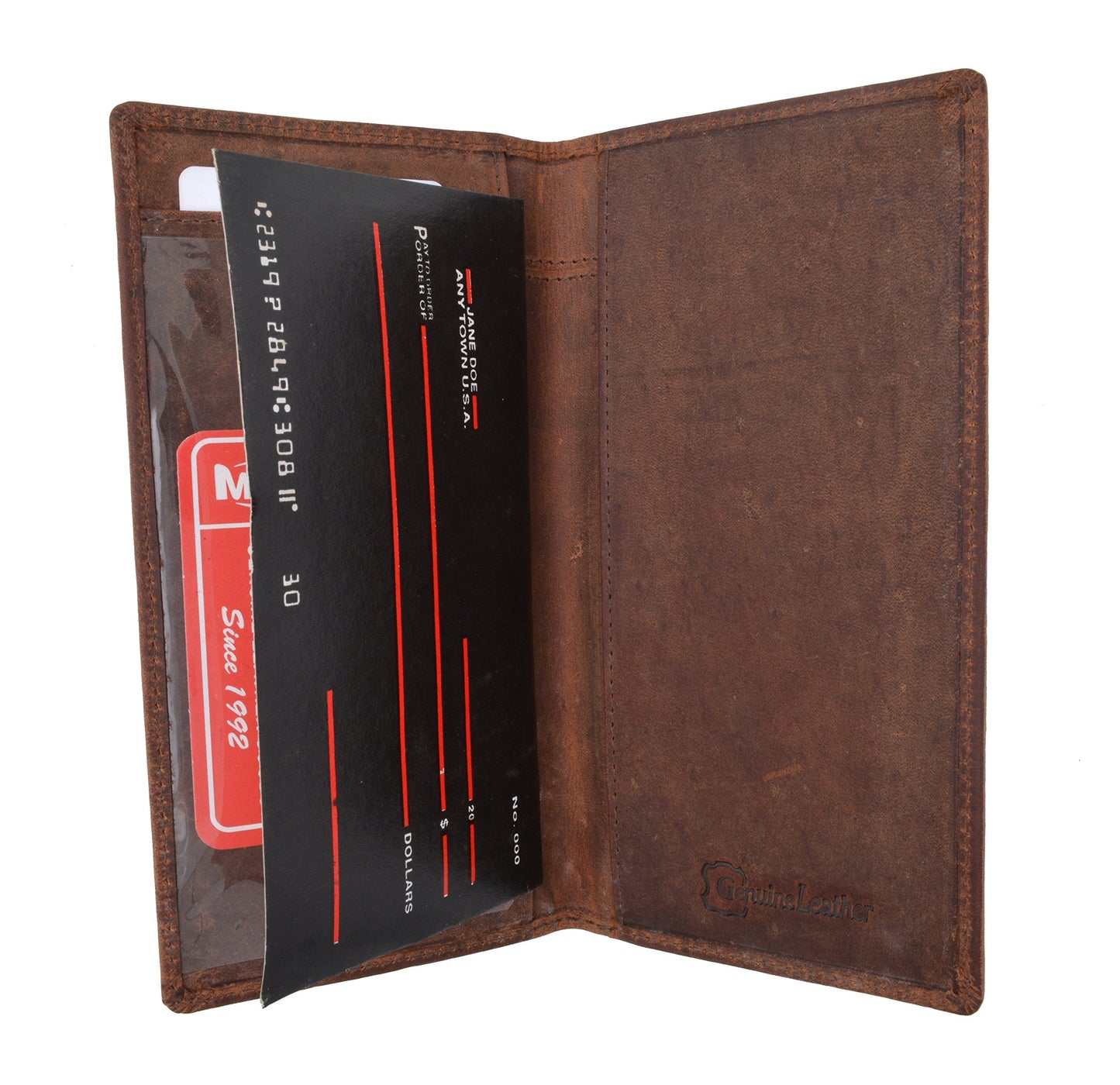 Hand Crafted Genuine Soft Leather Checkbook Cover simple-156 (Vintage)