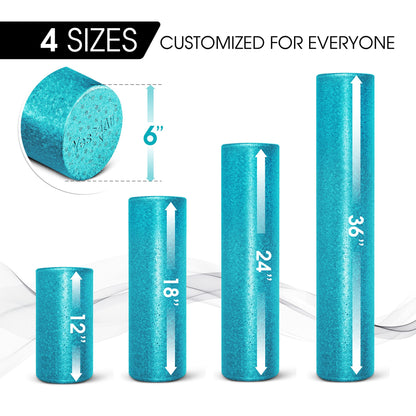Yes4All High-Density EPP Round Back Roller Foam, Exercise Foam Roller for Yoga, Pilates & Stretching - 12, 18, 24, 36 inch