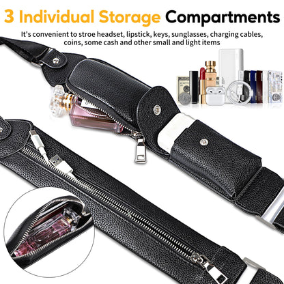 SHANSHUI Shoulder Strap Replacement, Adjustable Leather Crossbody Strap with Storage Space for Handbag, Purse