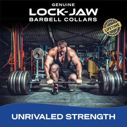 Lock-Jaw PRO 2 Barbell Collars Olympic Barbell Clamps 2 Pcs – Heavy Duty Bar Clamps for 2” & 50mm Olympic Bars – Secure Weight Bar Clamps for Strength Training & Home Gym Accessories – Black