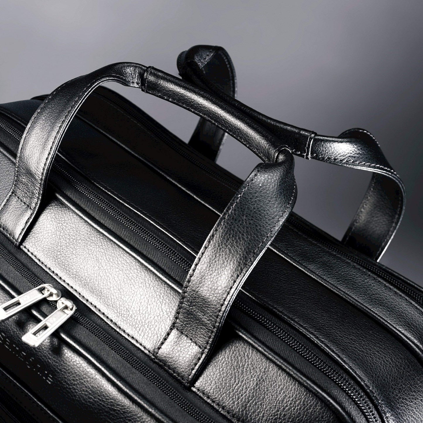 Samsonite Leather Expandable Briefcase, Black, One Size