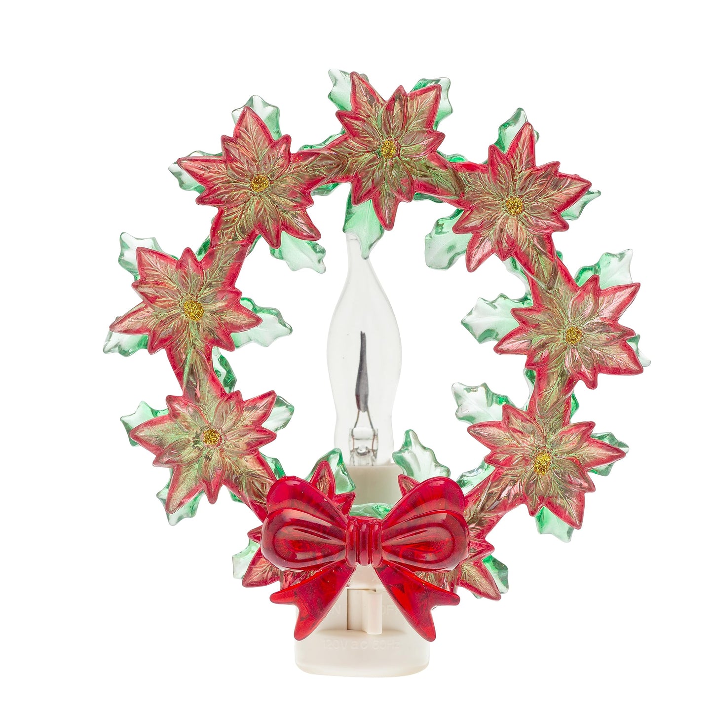 Creative Hobbies Holiday Wreath Night Light - Includes Rotational Socket with On/Off Switch