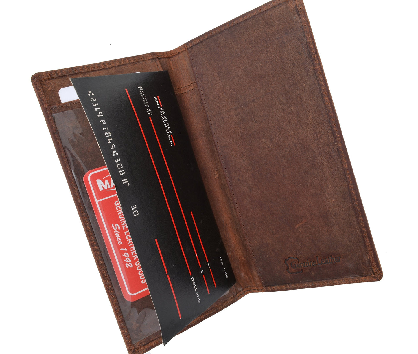 Hand Crafted Genuine Soft Leather Checkbook Cover simple-156 (Vintage)