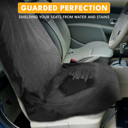 EcoNour Car Seat Cover Sweat Towel – Waterproof Universal Seat Protector for Gym, Workout, Swimming, Camping & Dog Travel – Washable Car Seat Cover for Cars, Trucks, SUVs & Vans – Black 29" x 55.5"