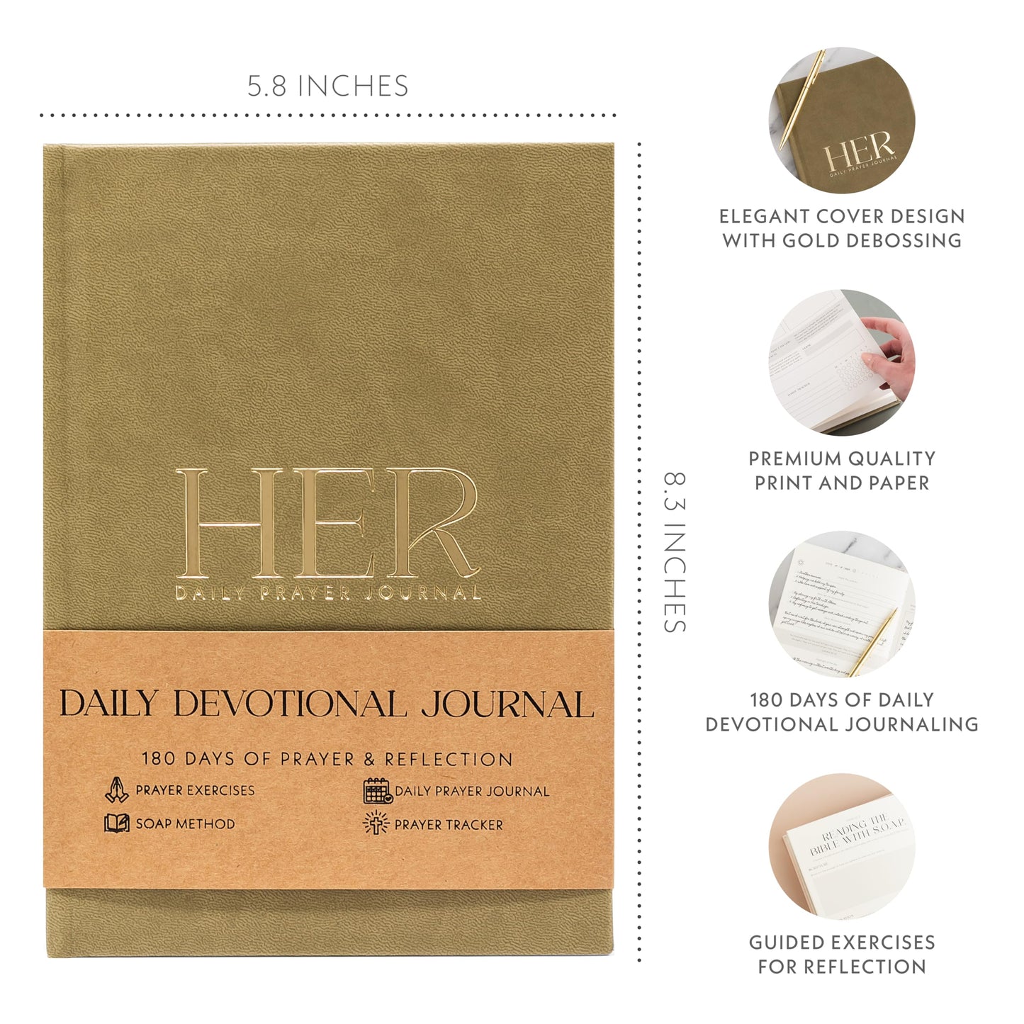 Heavenly Finds Daily Prayer Journal for Woman - 6 Months, Bible Journal with Weekly Scripture - Guided Bible Verse Mapping - Devotional with Prayer Exercises - Spiritual Gift for Woman