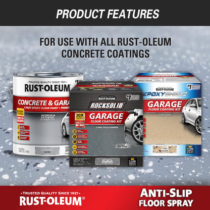 Rust-Oleum Anti-Slip Floor Spray | Textured Finish Adds Traction | Fast-Drying Formula | Resists Peeling & Fading | Clear | 15 oz Aerosol