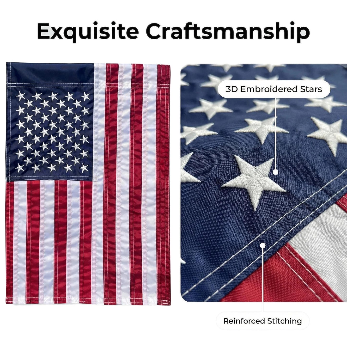 2 Pack American Flag Garden Flag 12x18 - Double Sided and Embroidered Stars Patriotic Yard Decor | Durable All-Weather Porch Flag for 4th of July, Memorial Day, Veterans Day & Everyday Outdoor/Indoor Use (2 Pack American Flag 12x18)