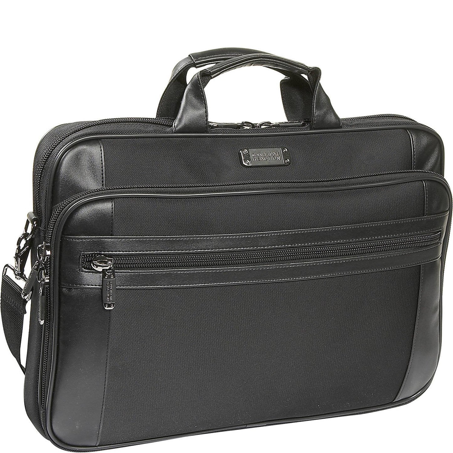 Kenneth Cole Reaction Urban Traveler Slim 18.4" Laptop Sleeve Top Zip Computer Portfolio Bag, Black