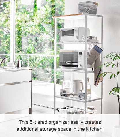 Yamazaki Home Kitchen Appliance 3 tier Storage Rack-Standing Organizer Shelves, One Size, Black