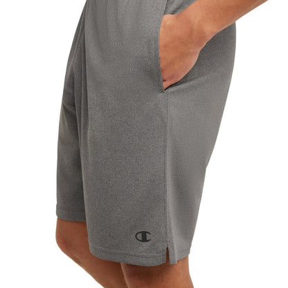 Champion Men's Sport Shorts, Standard Fit, 10 Inch Inseam, Lightweight Fabric, Moisture-Wicking, Available in Regular and Big & Tall, Granite Gray Heather, Large